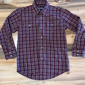 Wrangler Pearl Snap Boys Western Shirt Size Medium
